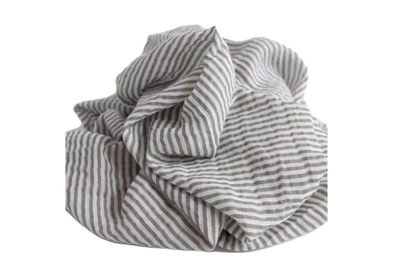 Little Unicorn: Single Cotton Muslin Swaddle - Grey Stripe