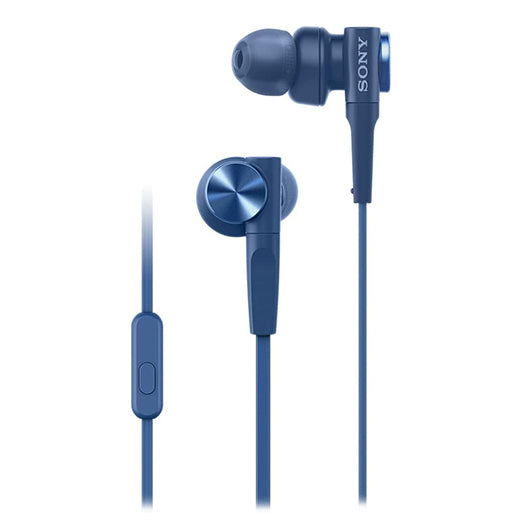 Sony MDR-XB55AP in-Ear Extra Bass Headphones with mic for Phone Calls - Blue