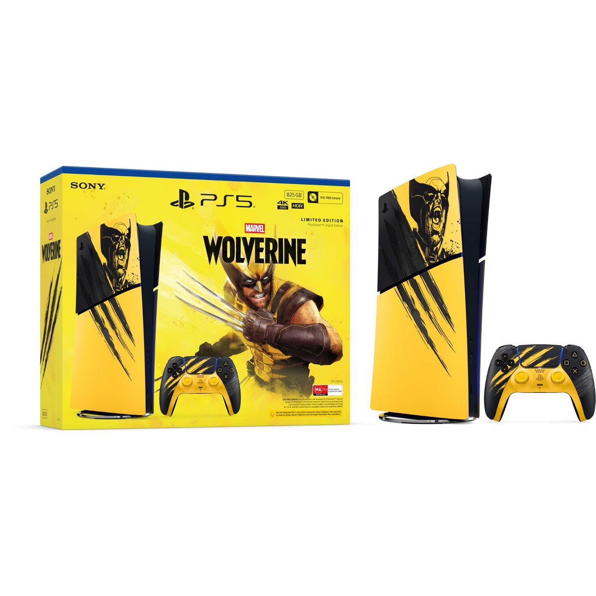 PS5 PlayStation 5 Digital Edition Marvel’s Wolverine Battle Yellow Limited Edition (825GB)