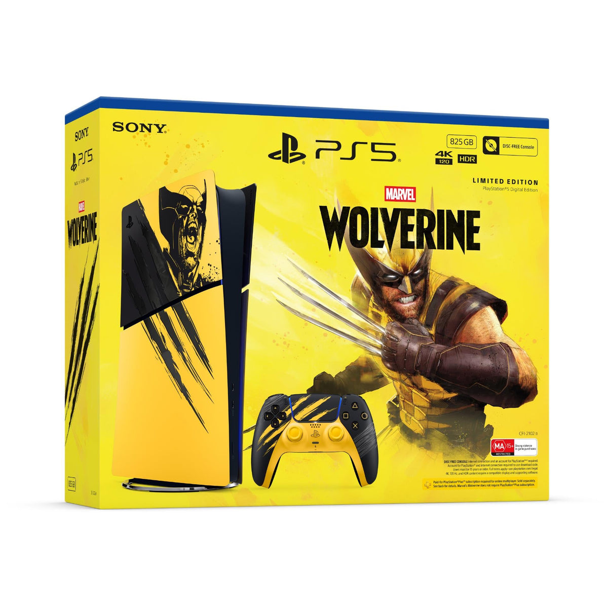 PS5 PlayStation 5 Digital Edition Marvel’s Wolverine Battle Yellow Limited Edition (825GB)