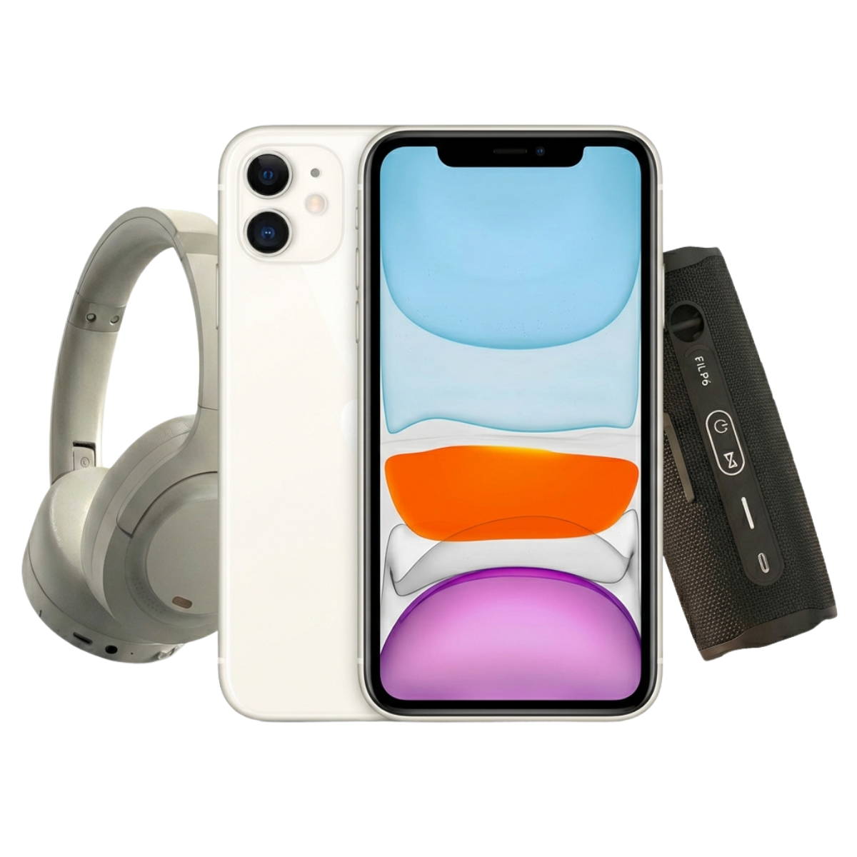 iPhone 12 + Speaker + Headphones