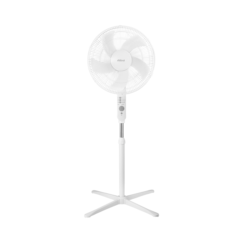 Mistral 40cm White Pedestal Fan With Remote