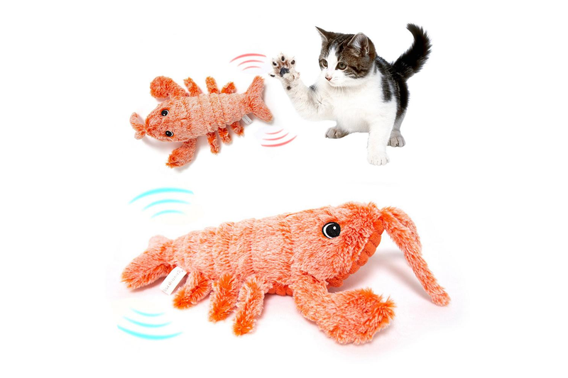 Usb Rechargeable Funny Jumping Lobster Cat Toy - One Size