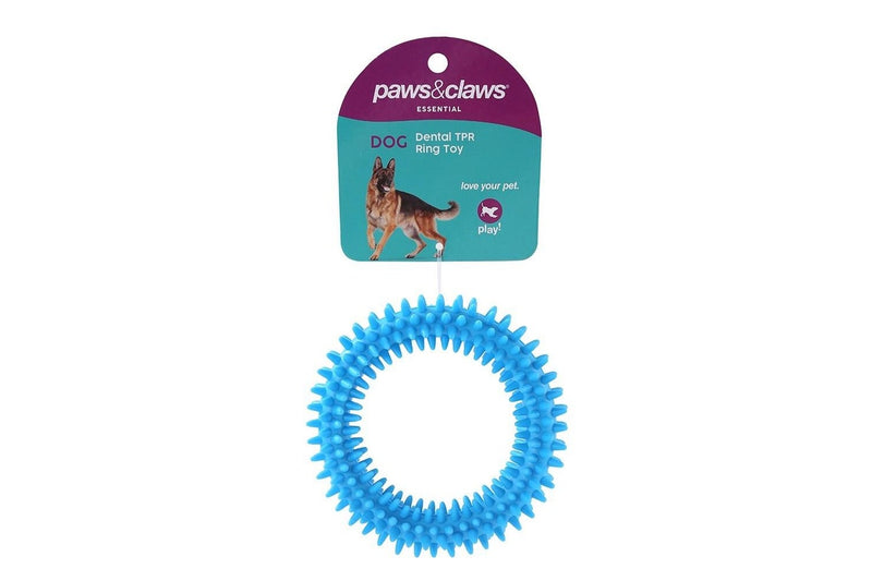 3x Paws & Claws 11cm TPR Spikey Ring Pet Interactive Playing Chewing Toy Assort