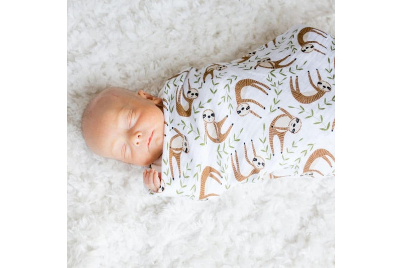 Lulujo: Muslin Cotton Swaddle - Sloth