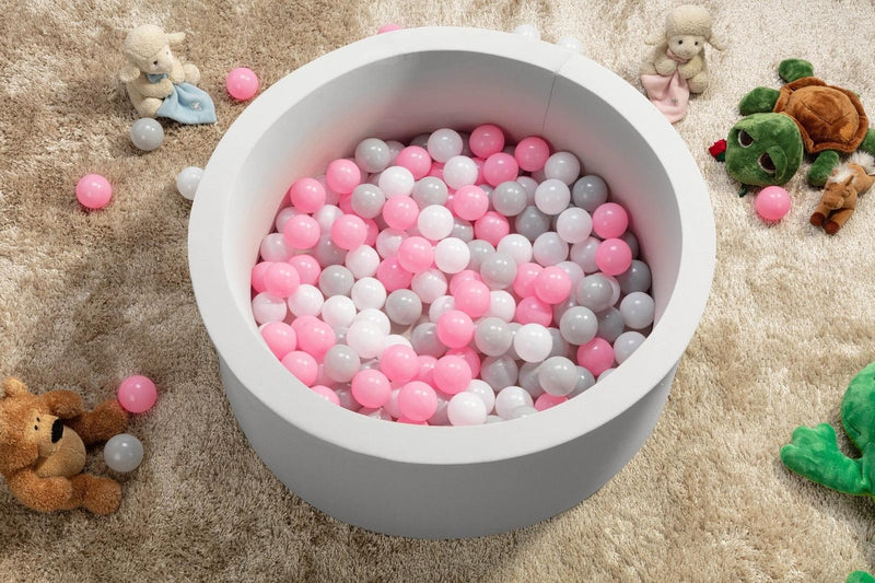 Bubbli: Baby Kids Ball Pit with 200 Balls - Grey/Pink