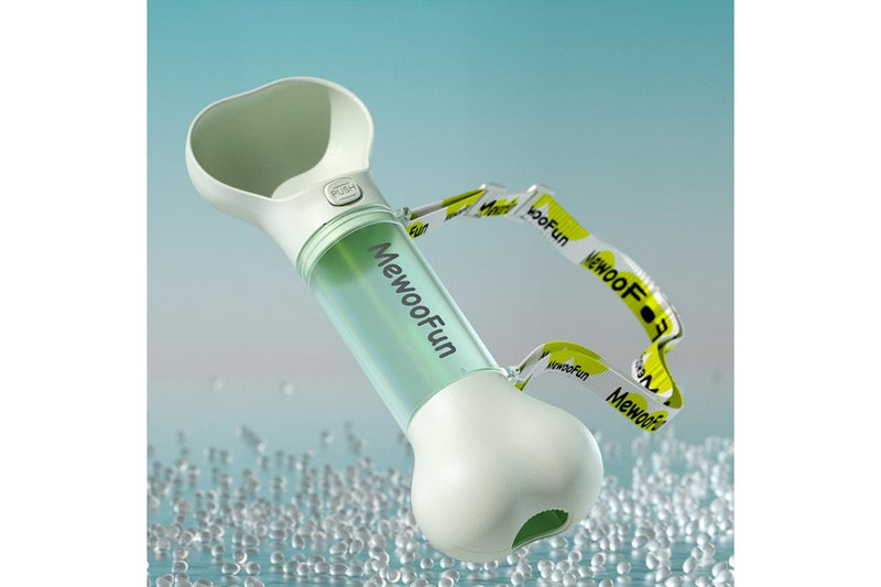 MEWOOFUN Portable Dog Water Bottle with Poop Bag Dispenser - Green