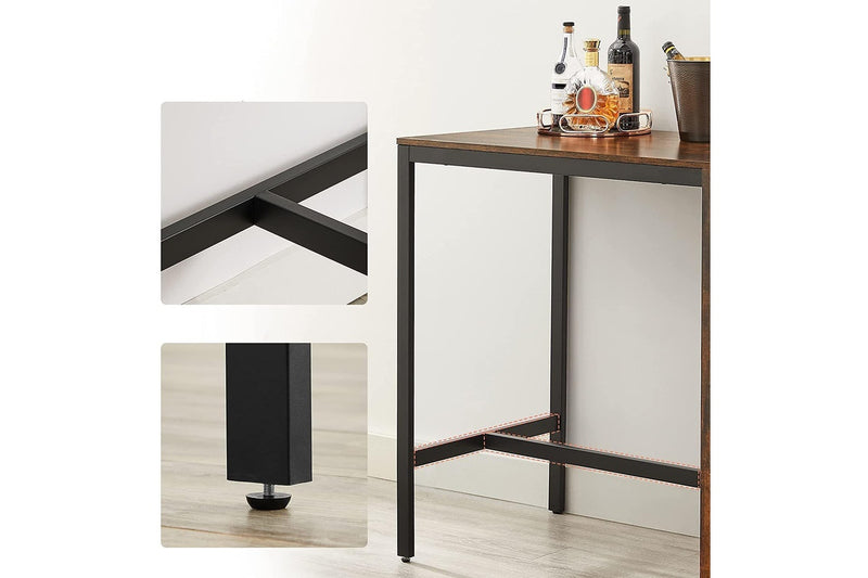 Vasagle : Bar Table With Storage Shelf - Rustic Brown