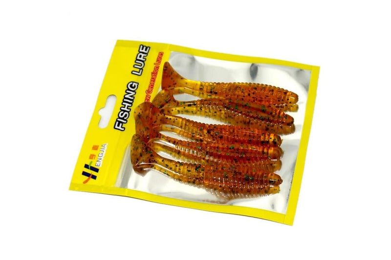 5 Piece 8cm/5g Soft Fishing Lure With Screw Tail