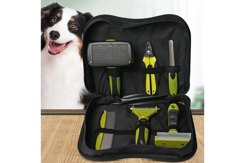 PETSWOL 6 IN 1 Pet Grooming Kit with Storage Bag