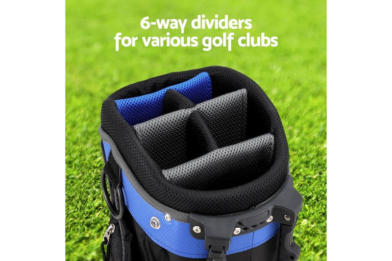 6 Way Dividers Golf Bag Stand Insulated Carry Bag Zippered Rain Cover