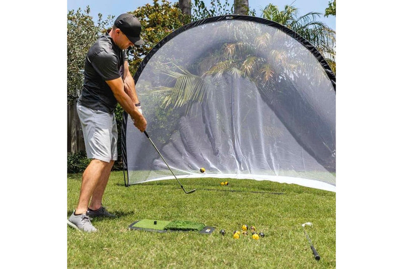 SKLZ Home Driving Range Outdoor Golf Net Golf Balls Tee Launch Pad Training Kit