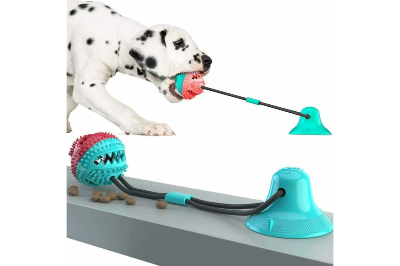 Dog Toy Suction Cup Self-Playing Rubber Ball Chew Food Dispensing Toothbrush