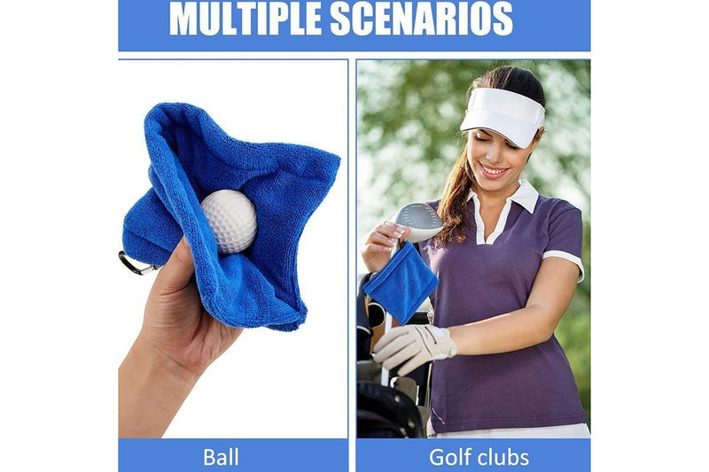 Wet And Dry Used Golf Cleaning Terry Towel With Hook Blue