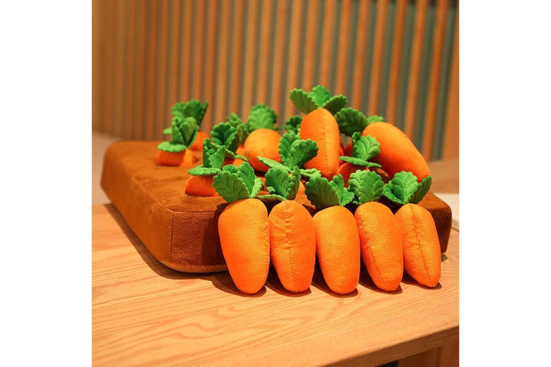 3 Sets of Carrot Plush Toy Snuffle Mat Anti Boredom Dog Puppy Toys - Carrot