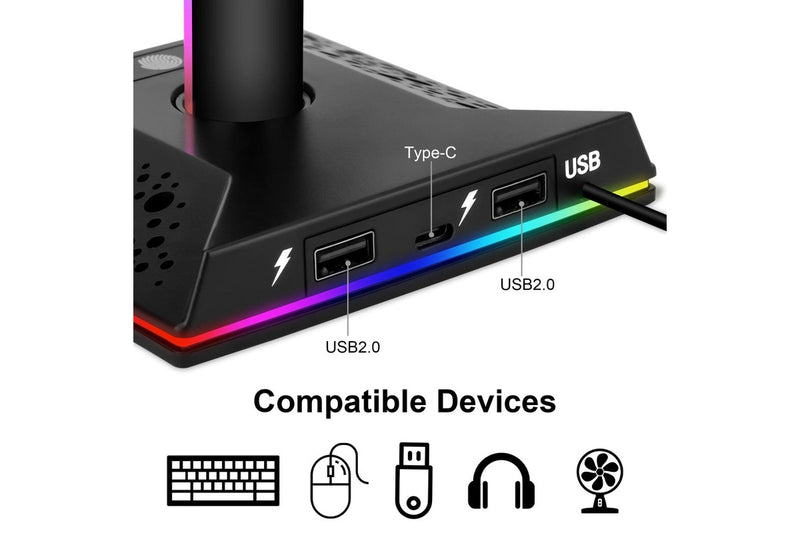 Gaming RGB Controller and Headset Stand - NZ Stock