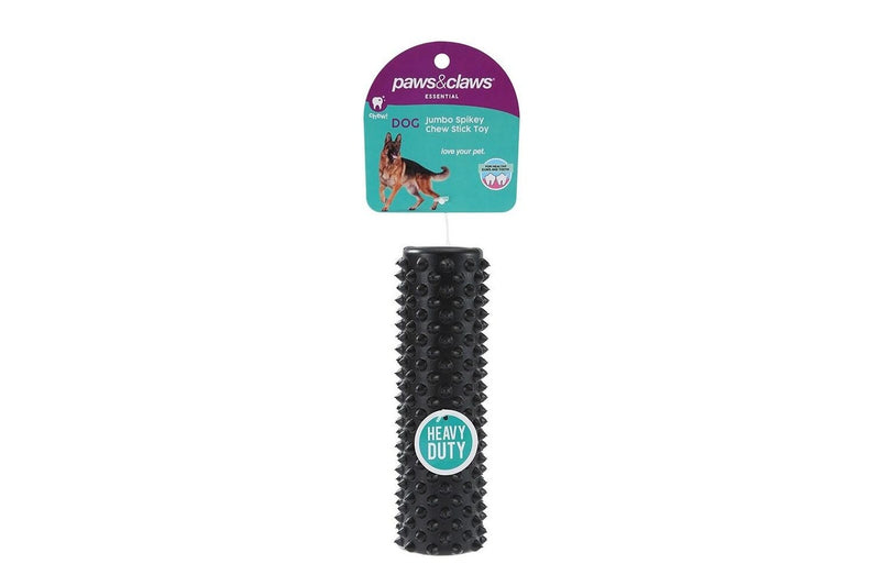 3x Paws & Claws 17.5cm Heavy Duty TPR Pet Toy Jumbo Spikey Chew Roll Assorted