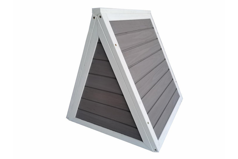 Solid Wood Outdoor Small Pet House - White & Light Grey