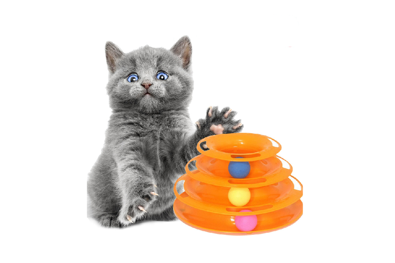 Dog Supplies Pet Interactive Toy Cat Three Layer Turntable Toys Levels Tower Tracks Cats - Standard