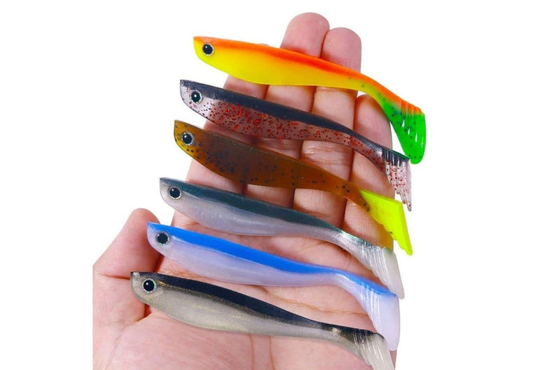 Pack Of 6 Hengjia t Tail Soft Bait For Freshwater Fishing 10cm 5.3g