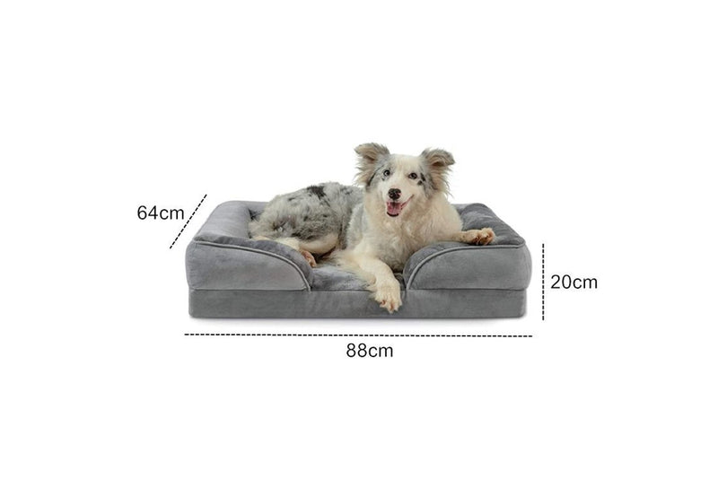 Orthopedic Dog Bed with Washable Cover - Grey