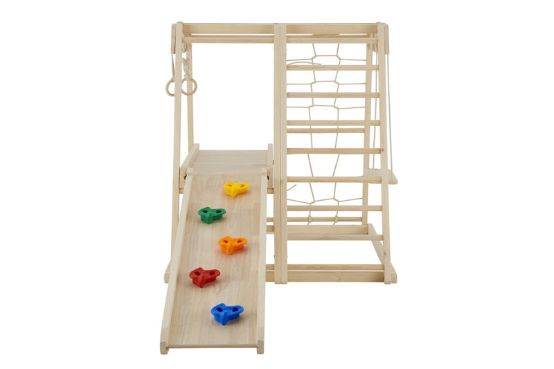 Fraser Country Toddler Indoor Wooden Jungle Gym Set (Frame + Swing + Slide)