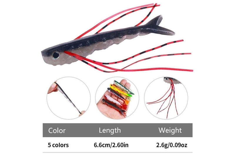 5 Piece 6.6cm Hengjia So175 Split Fork Soft Bait Salmon Lures