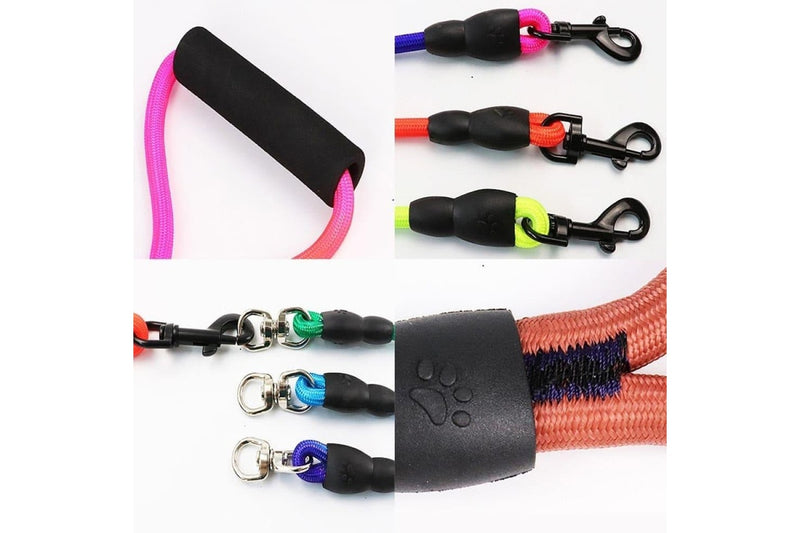 Rainbow Design 3 In 1 Nylon Leash With Durable Black Hook