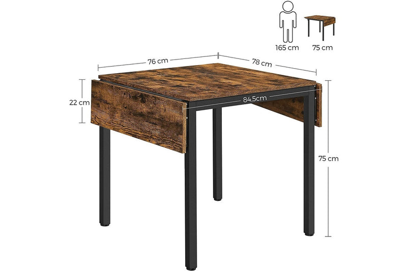 Vasagle : Folding Dining Table - Rustic Brown