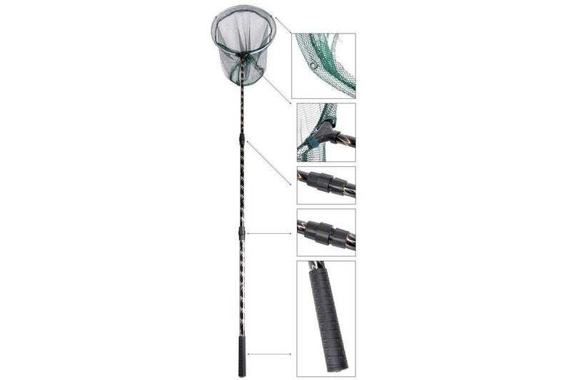 180Cm Retractable Telescoping Aluminum Alloy Pole Foldable Fishing Brail Landing Net Tackle - Standard