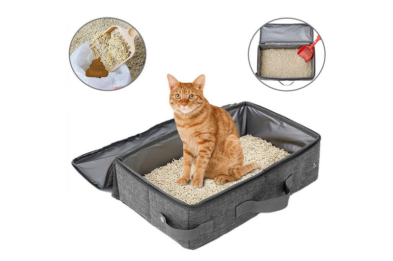 Zoomies Portable Cat Litter Box with Leak-Resistant Zipped Lid