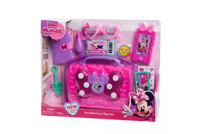 Disney Junior Minnie Mouse Bowfabulous Bag w Phone Lipstick Kids Play Set 3+