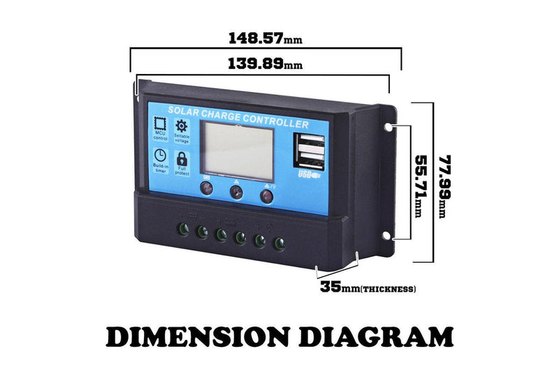 30a 12v/24v Lcd Display Pwm Solar Panel Regulator Charge Controller & Timer