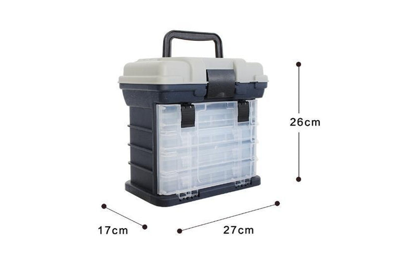 Ape Basics 4 Drawers Portable Fishing Tackle Box - Blue Grey