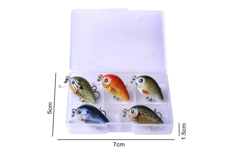 5 Piece Bionic Rock Fishing Lure Set With Plastic Box