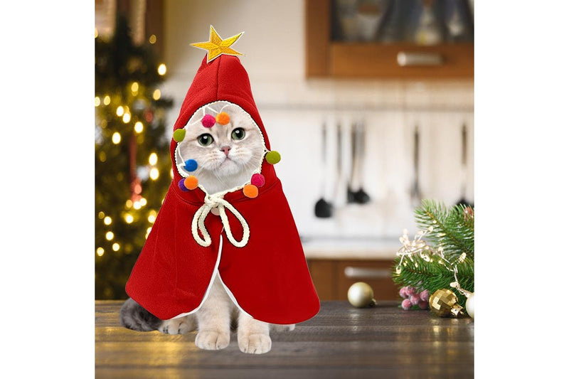 ZOOMIES Large Cat Christmas Costume - Red