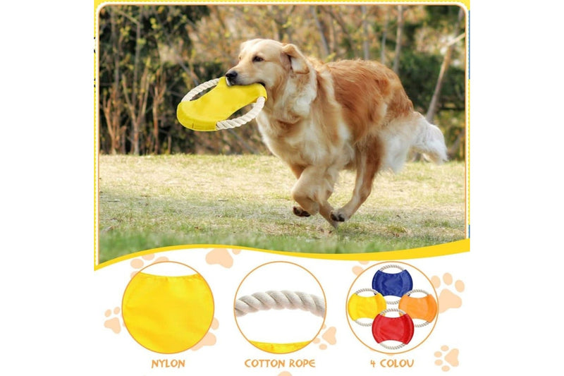 Bite-resistant Durable Cotton Flying Discs Dog Rope Toy For Large Medium Small Pet