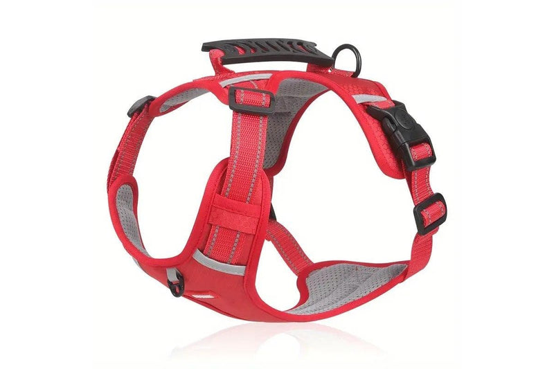 Reflective No Pull Adjustable Vest Dog Harness Leash With Handle Walking Training Pet Red - L