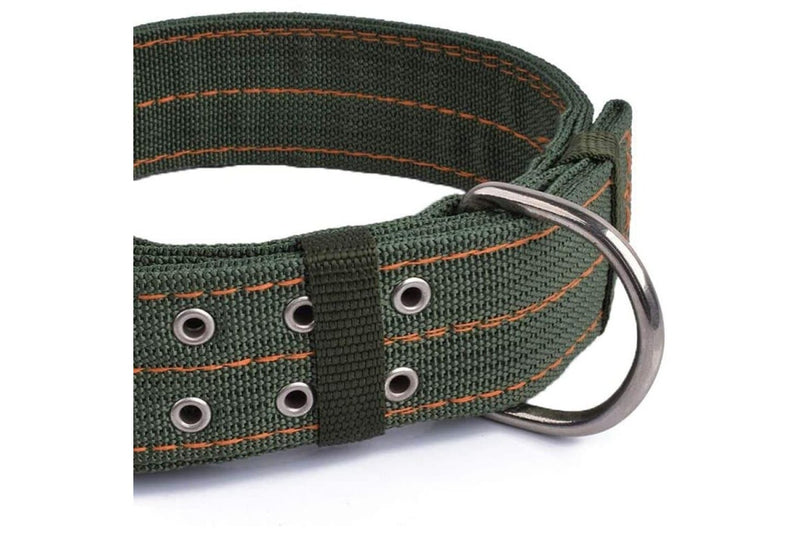 2-row Durable Adjustable Comfortable Metal Buckle Pet Collar For Medium Big Dogs