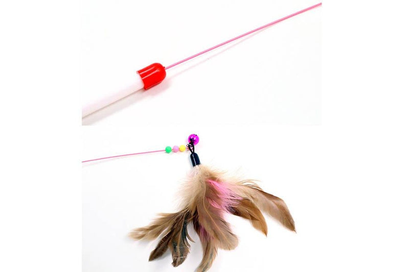 High Toughness Two Color Feather Wire Funny Cat Toy Multi - Standard