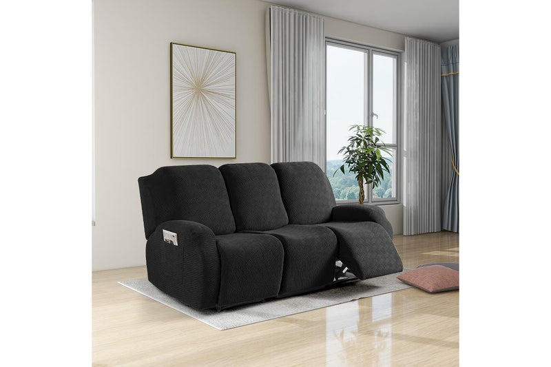 COMFEYA 3 Seater Recliner Covers for Recliner Chair - Black