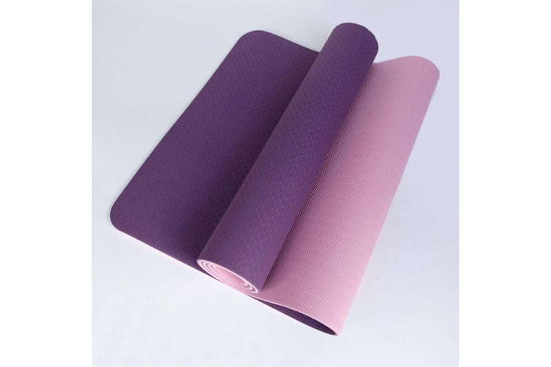 Ape Style Non-Slip Thick Yoga Training Mat (8mm) - Maroon/Pink