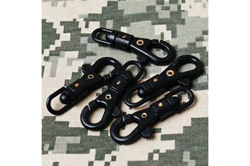 Camping Hiking Tactical Outdoor Equipment Rotating Mini Hook Buckle Black - Black