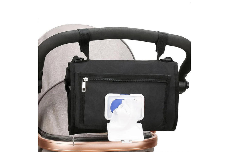 Portable Diaper Changing Pad with Shoulder Strap Water-resistant Diaper Changing Bag Black