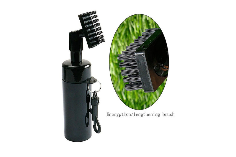 Golf Club Cleaning Brush Groove Cleaner with Squeeze Bottles Black