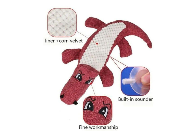 Plush Alligator Shape Pet Chew Toys For Grinding Teeth Training