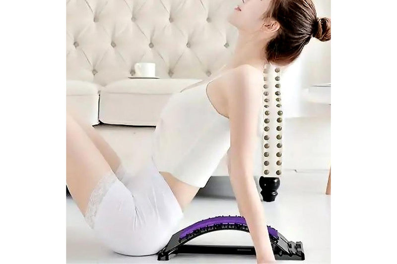 Four-Level Back Support Stretcher Back Massager Lumbar Back Support Stretcher Purple