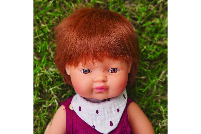 Miniland Baby Doll Caucasian Redhead Boy 38cm Kids Fun Pretend Play Toy 10m+