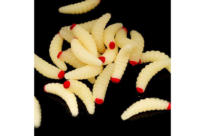 100 Red Bread Worms Realistic Fake Bait