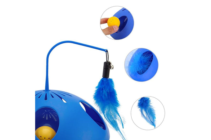 ZOOMIES 3-in-1 Automatic Interactive Cat Toy with Feather and Bell Ball